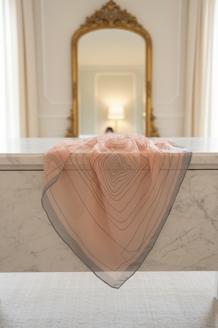 Blush Pink Geometric Square Scarf