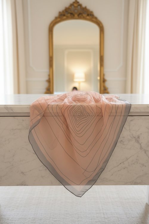 Blush Pink Geometric Square Scarf