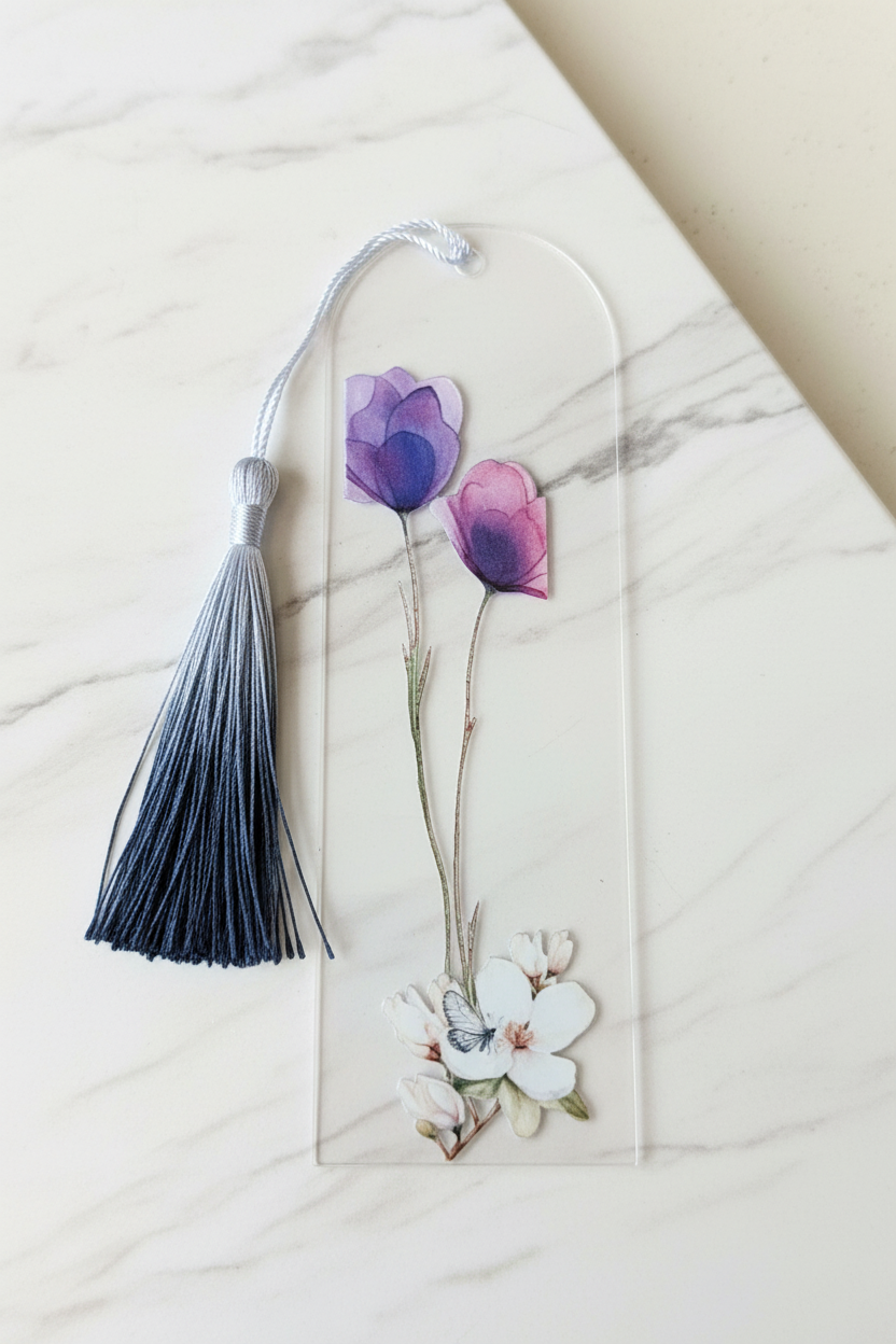 Bookmark 1 - Blue Floral