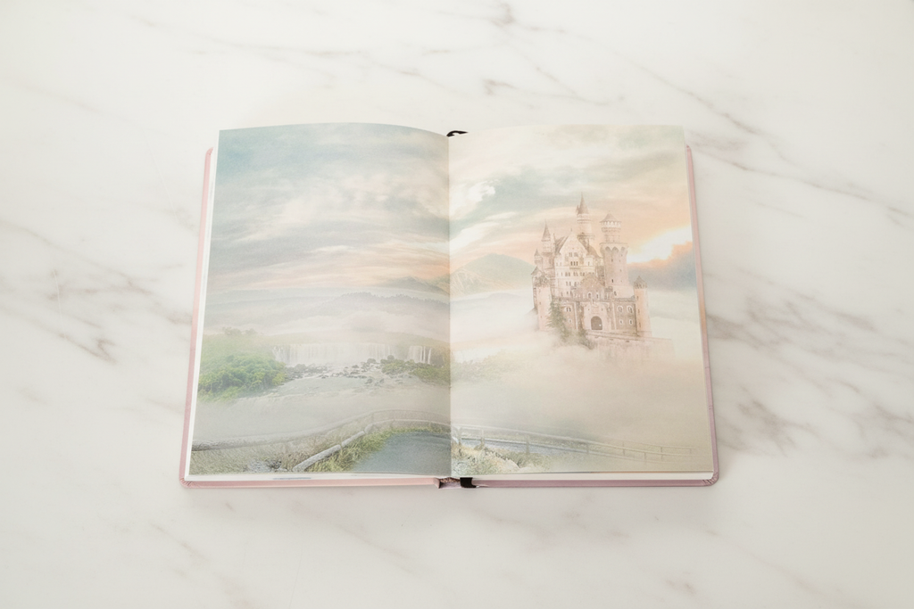 The Queen's Ultimate Journal interior watercolour castle landscape pages