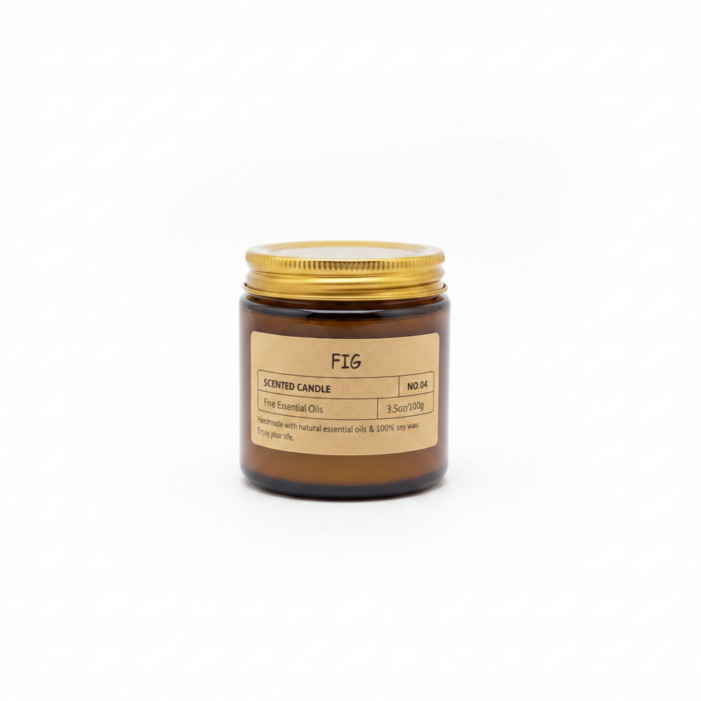 Fig Scented Candle No.04 amber glass jar