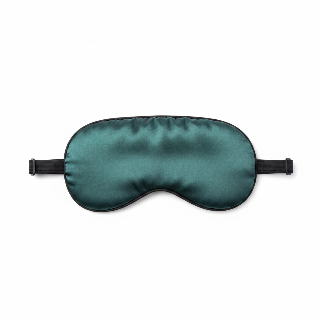 Forest green mulberry silk adjustable sleep mask