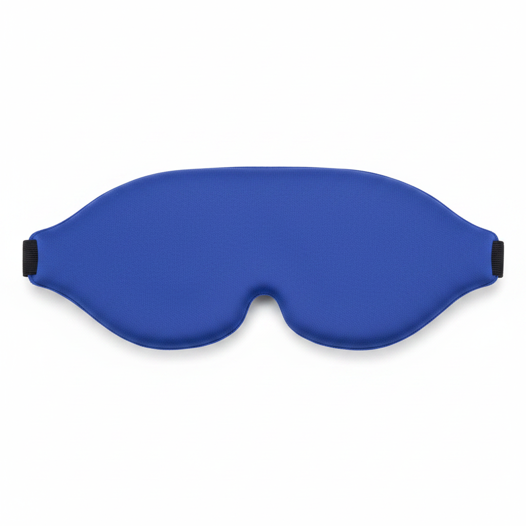 Blue 3D contoured adjustable sleep mask