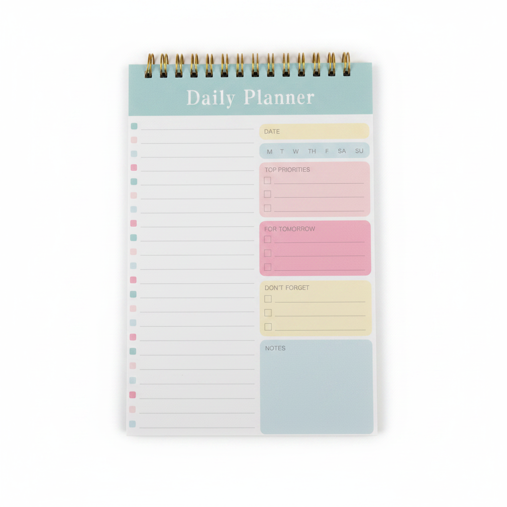 Pink Daily Planner Notepad