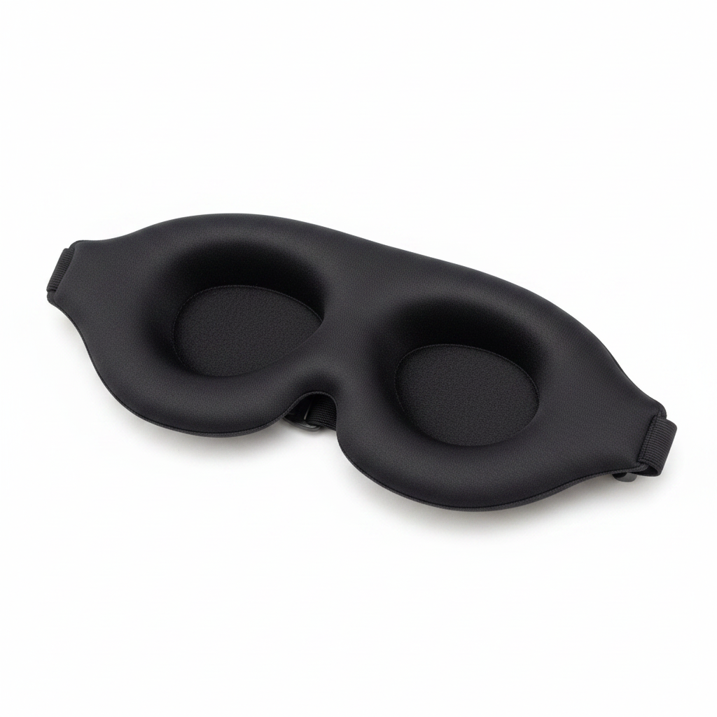 Black 3D contoured adjustable sleep mask