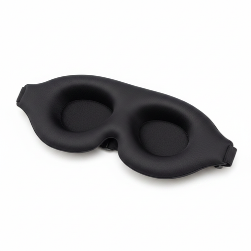 Black 3D contoured adjustable sleep mask