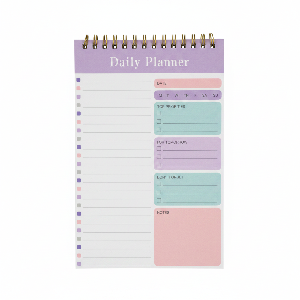 Purple Daily Planner Notepad