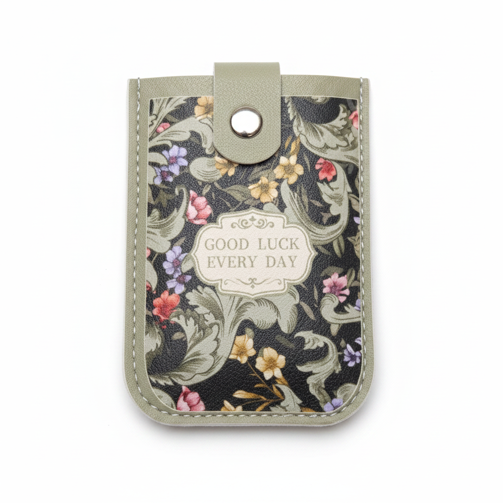 Good Luck Every Day Floral Snap Card Holder