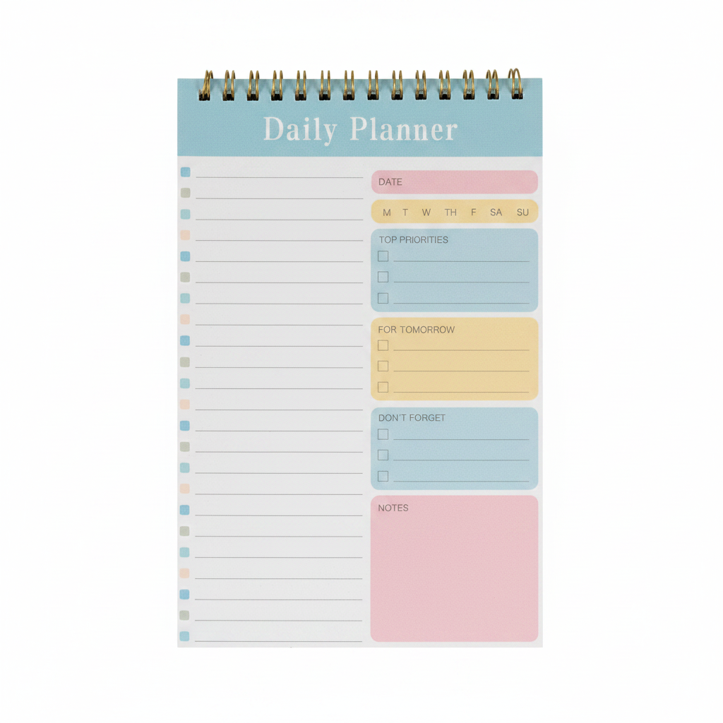 Blue Daily Planner Notepad