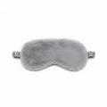 Grey plush fuzzy sleep mask with silky inner lining