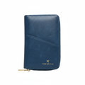 Double Zipper Passport Keeper Travel Wallet – Peacock Blue, closed exterior