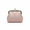 Pink Vintage Kiss-Lock Faux Leather Coin Purse