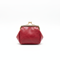 Red Faux Leather Kiss-Lock Coin Purse