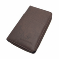 Brown Leather Passport Keeper Travel Wallet – closed exterior