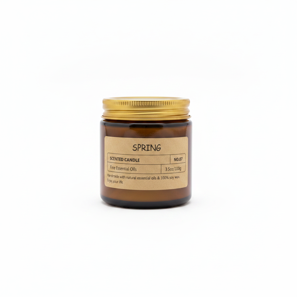 Spring Scented Candle No.07 amber glass jar