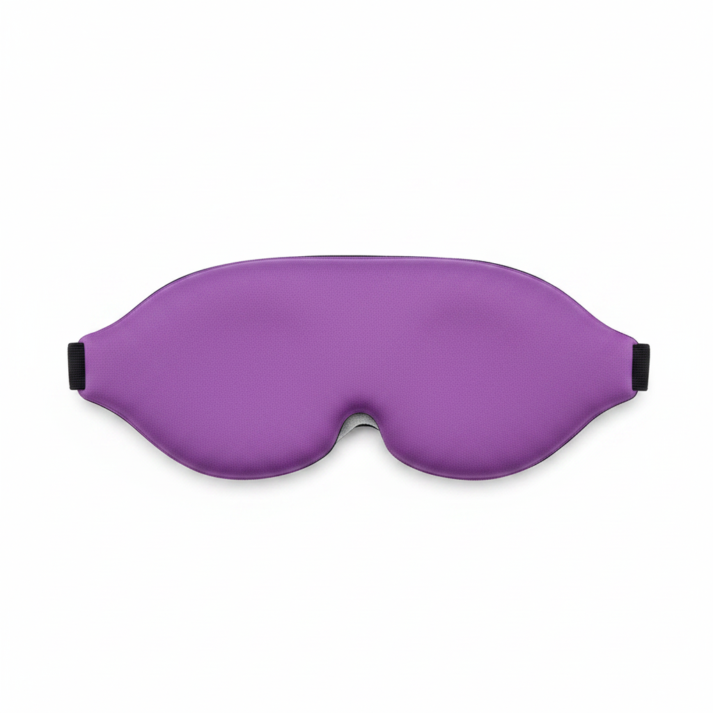 Purple 3D contoured adjustable sleep mask