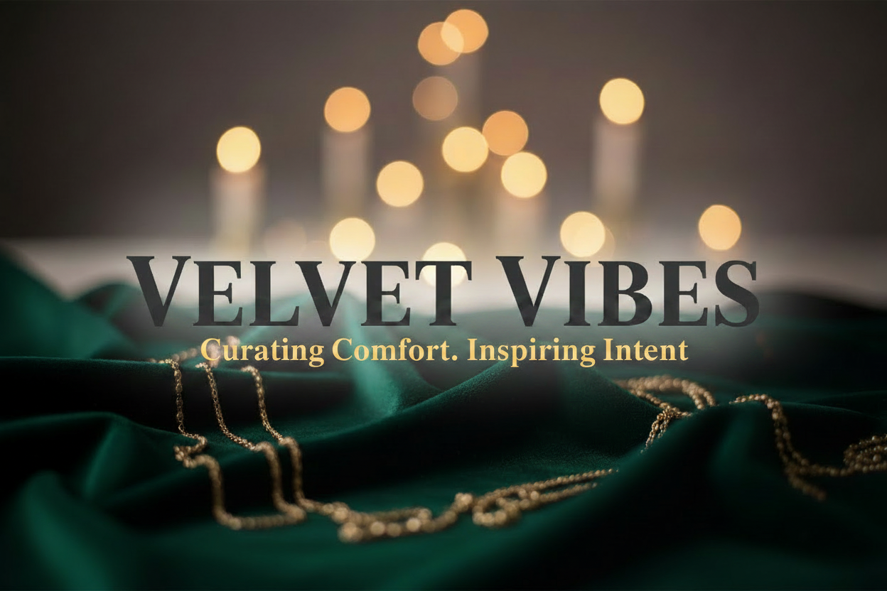 Velvet Vibes Hero Banner - Gold Slogan
