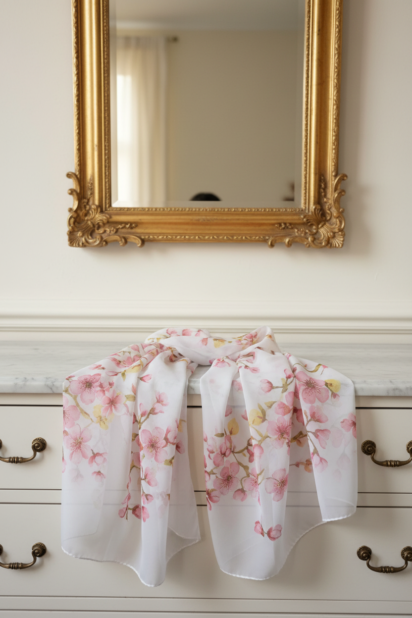 White Blossom Scarf